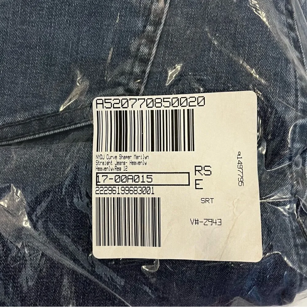 NYDJ Curve Shaper Marilyn Straight Jeans NEW in packaging Size 12 Color Heavenly - Picture 5 of 5